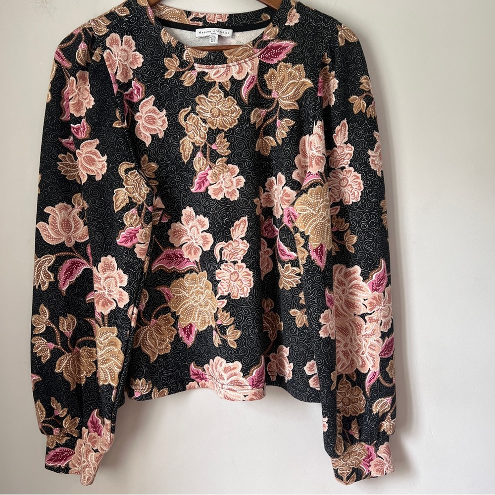 Maison d’ Amelie Top Longsleeve Floral Womens Size Large
